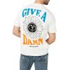 True Religion Mens Ss Give a Damn Flock Tee(Optic White)