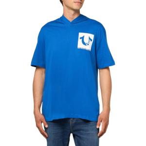 True Religion Men’s Hooded SRS Single Stitch Tee(Pacific Blue)