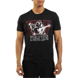 True Religion Men’s Ss Silicone Tour Tee(Jet Black)