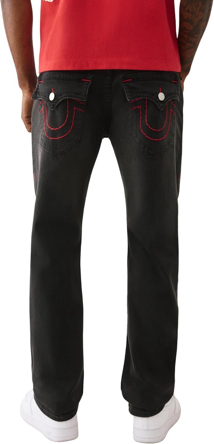 imageTrue Religion Ricky SN Flap Super T HS Jeans for Men 34 Mens Denim Pants with Signature Stitching amp Flap PocketsDagger Black Fade Wash