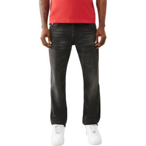 True Religion Ricky SN Flap Super T HS Jeans for Men – 34” – Men’s Denim Pants with Signature Stitching & Flap Pockets(Dagger Black Fade Wash)