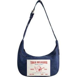 True Religion Women’s Shoulder Bag Purse, Buddha Pocket Hobo Handbag with Adjustable Strap(Dark Denim)