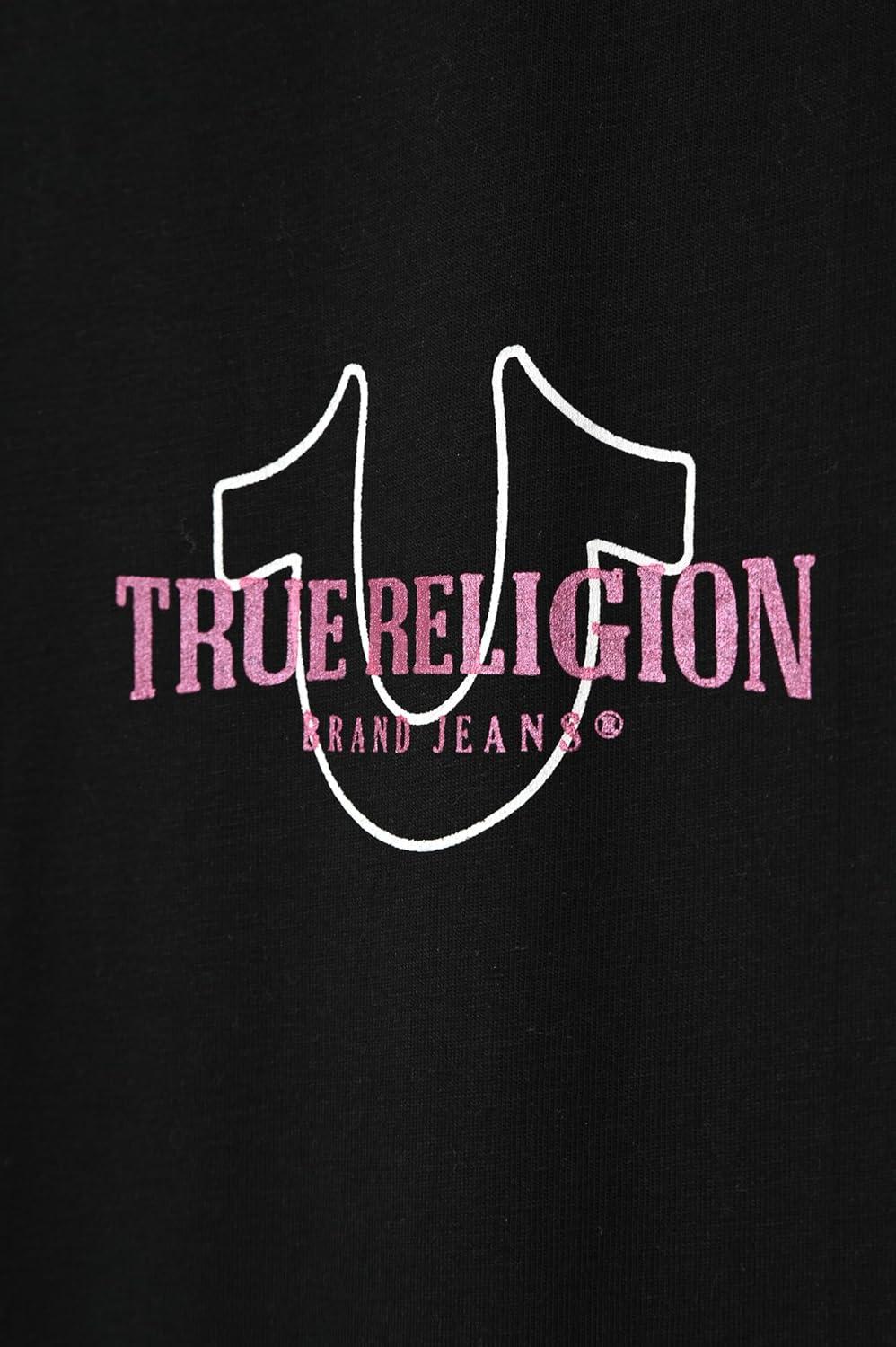 imageTrue Religion Girls 3 Piece Fleece Set Hoodie Tee Shirt amp JoggerLegging Outfit Rhinestud amp Foil Details Sizes 414Black Legging