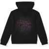 True Religion Girls 3 Piece Fleece Set – Hoodie, Tee Shirt & Jogger/Legging Outfit, Rhinestud & Foil Details (Sizes 4-14)(Black Cargo)