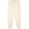 True Religion Girls 3 Piece Fleece Set – Hoodie, Tee Shirt & Jogger/Legging Outfit, Rhinestud & Foil Details (Sizes 4-14)(Winter White Cargo)