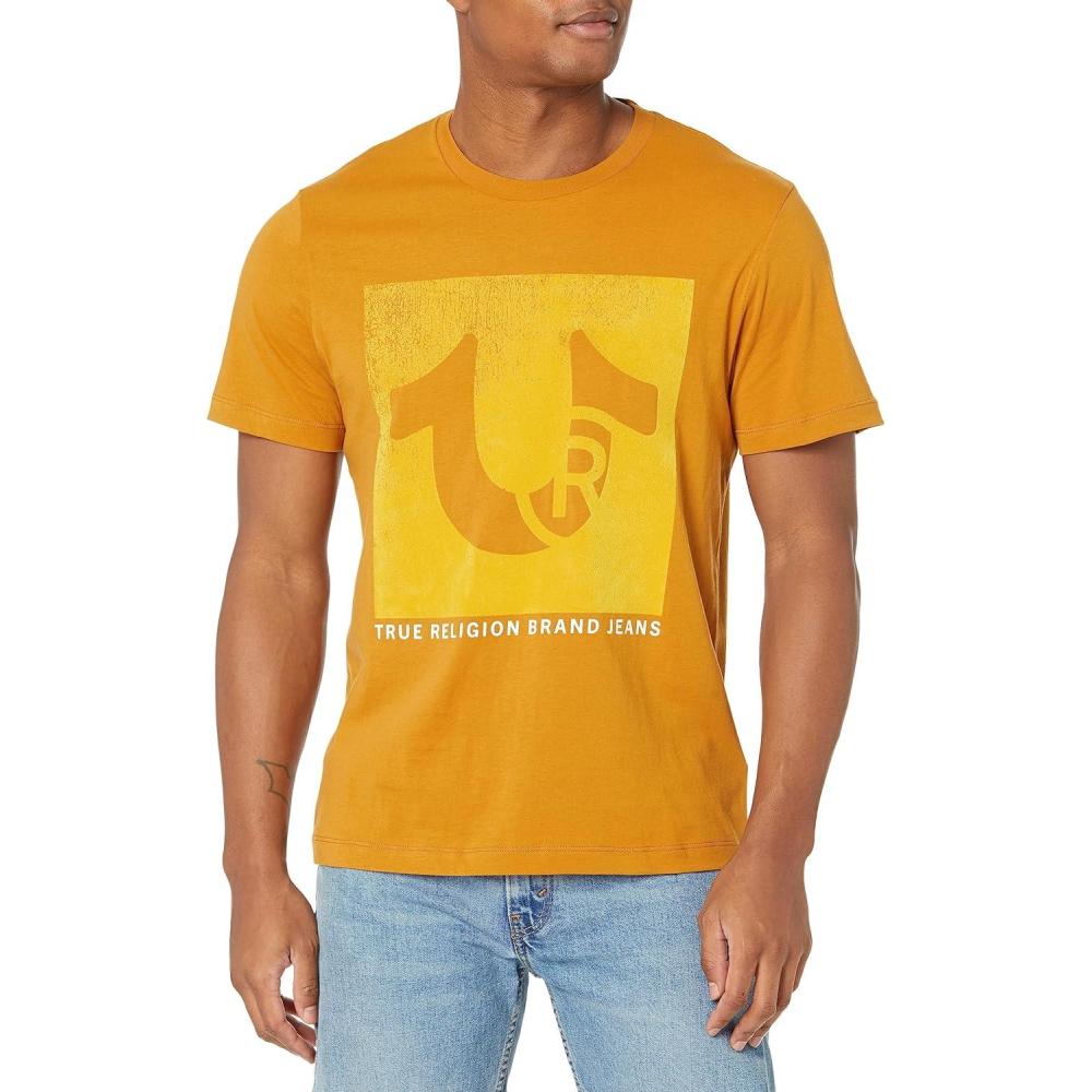 imageTrue Religion Mens Distressed Registered Hs TeeBuckthorn