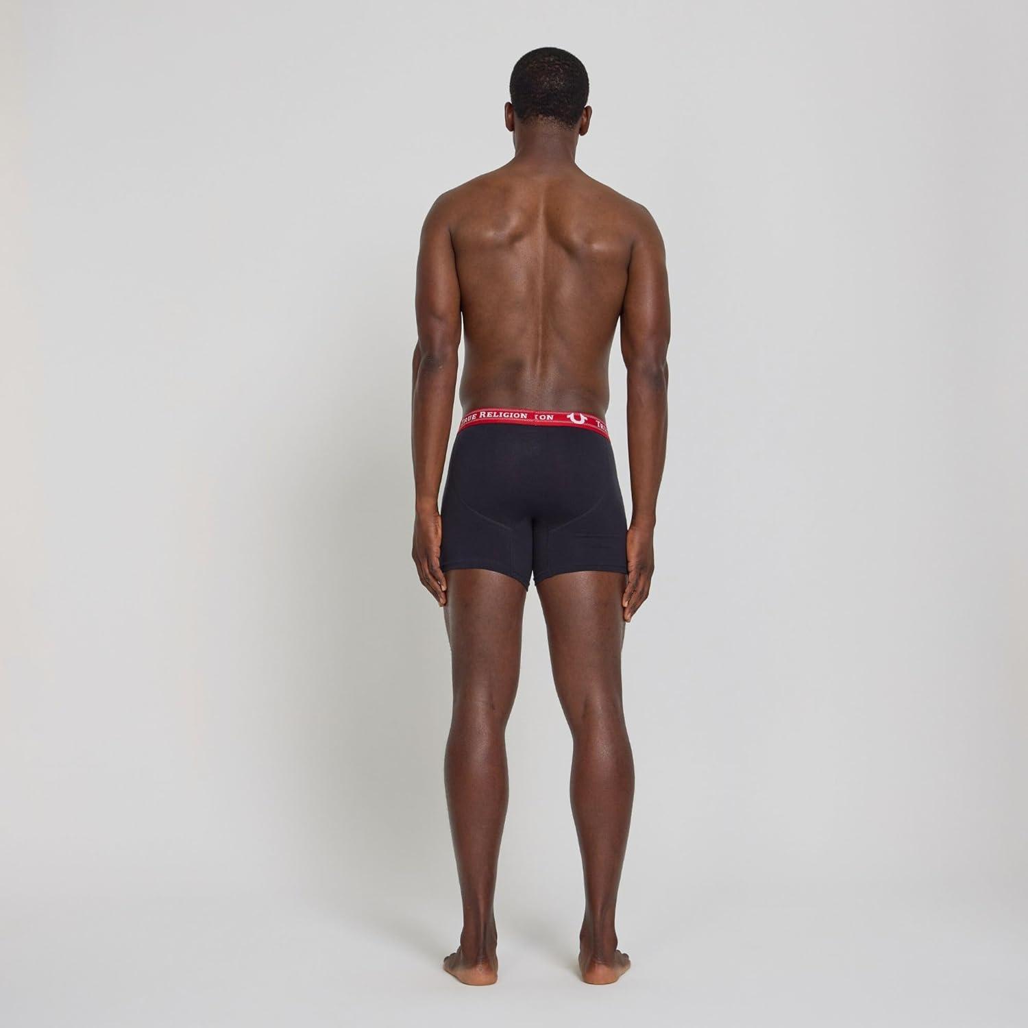 imageTrue Religion Mens Boxer Briefs Cotton Stretch Underwear for Men Pack of 5Black
