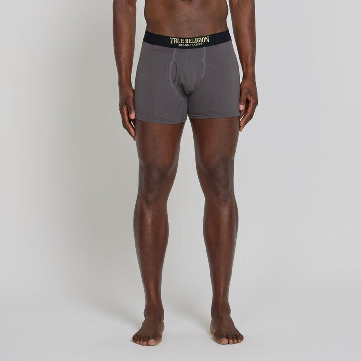 imageTrue Religion Mens Boxer Briefs Cotton Stretch Underwear for Men Pack of 5Gold