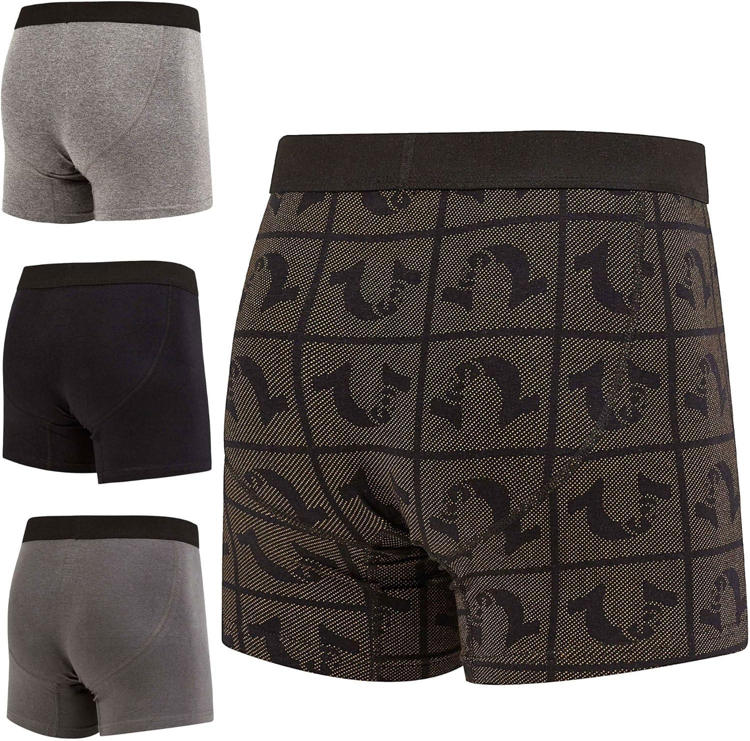 imageTrue Religion Mens Boxer Briefs Cotton Stretch Underwear for Men Pack of 5Gold