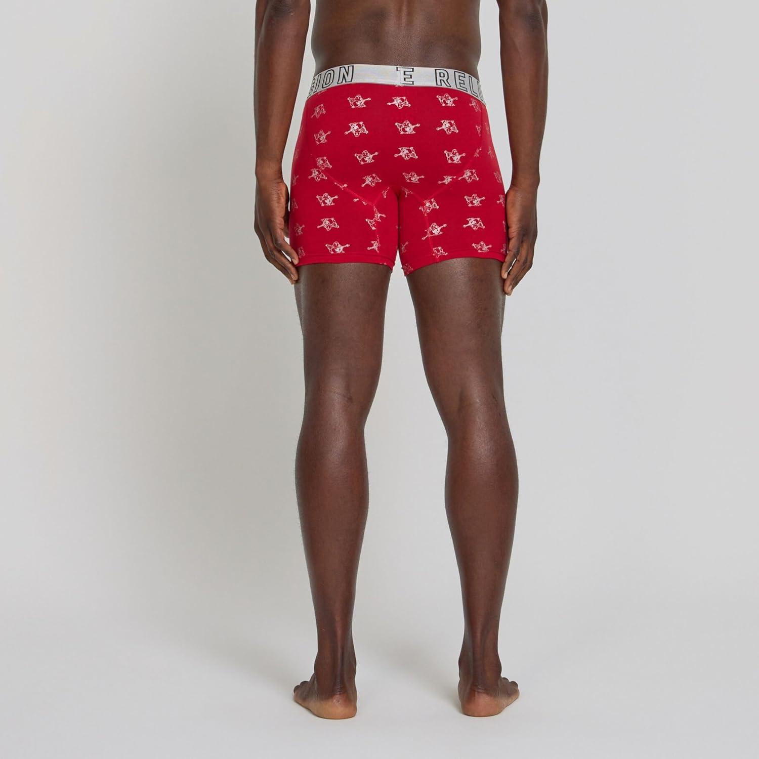 imageTrue Religion Mens Boxer Briefs Cotton Stretch Underwear for Men Pack of 5Red