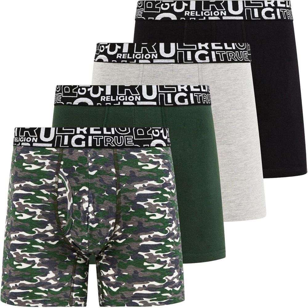 imageTrue Religion Mens Boxer Briefs Cotton Stretch Underwear for Men Pack of 5Camo