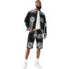 True Religion Men’s Ricky Sn No Flap 1/2″ Shorts-Discharge Bandana(Black)