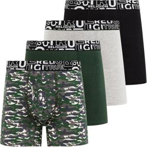 True Religion Mens Boxer Briefs Cotton Stretch Underwear for Men Pack of 5(Camo)