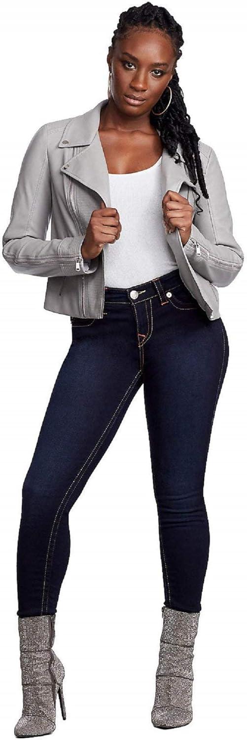 imageTrue Religion Womens Halle Mid Rise Super Skinny Jeans for Women Womens Jeans Skinny Fit Comfortable amp TrendyMinimal Abrasion