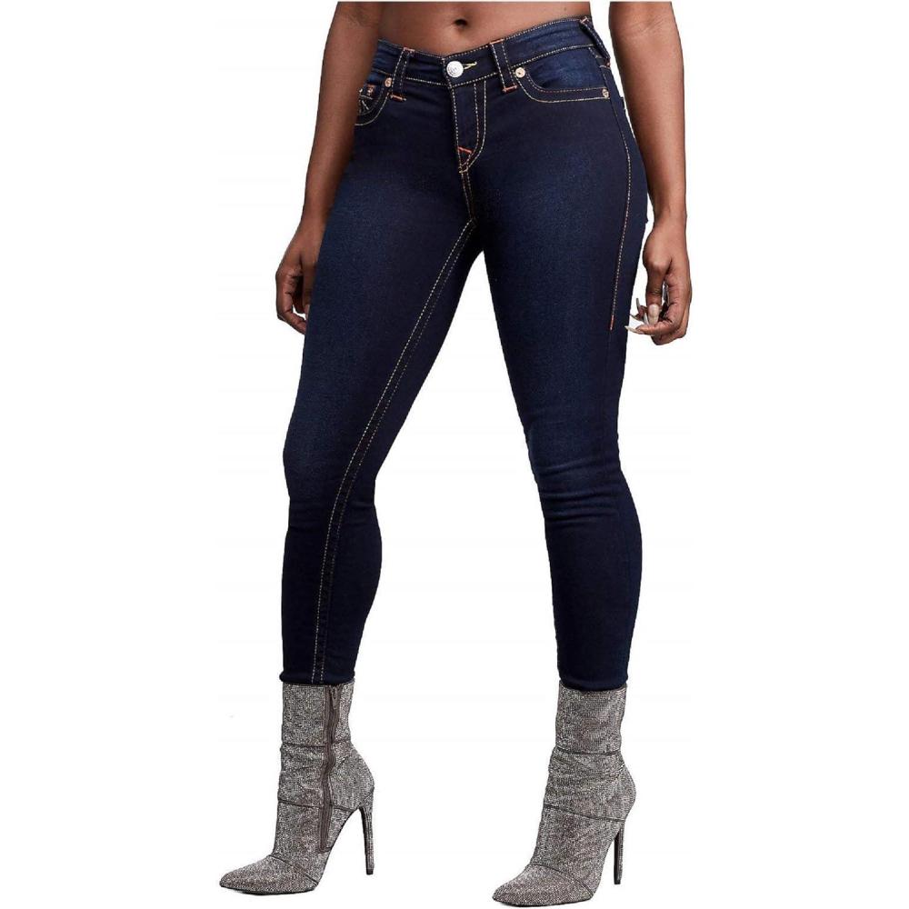 imageTrue Religion Womens Halle Mid Rise Super Skinny Jeans for Women  Womens Jeans Skinny Fit Comfortable amp TrendyMinimal Abrasion