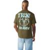 True Religion Men’s Buddha Logo Tee – Felt Horseshoe, Buddha Graphic, Premium Cotton(Capers Green)