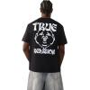 True Religion Men’s Buddha Logo Tee – Felt Horseshoe, Buddha Graphic, Premium Cotton(Jet Black)