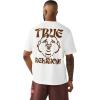 True Religion Men’s Buddha Logo Tee – Felt Horseshoe, Buddha Graphic, Premium Cotton(Winter White)