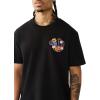 True Religion Men’s Garden Shoey Oversized Heavyweight Tee – Puff Print, Crewneck, Graphic Design(Jet Black)