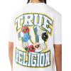 True Religion Men’s Garden Shoey Oversized Heavyweight Tee – Puff Print, Crewneck, Graphic Design(Optic White)