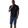 True Religion Men’s JV7 Tipped Polo – Short Sleeve Cut & Sew Knit Polo Shirt with Contrast Trim & Logo(Jet Black)