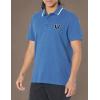 True Religion Men’s JV7 Tipped Polo – Short Sleeve Cut & Sew Knit Polo Shirt with Contrast Trim & Logo(Matte Navy)