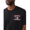 True Religion Men’s Mesh Buddha Logo Tee – Oversized Fit, Graphic Print, Crew Neck(Jet Black)