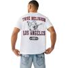 True Religion Men’s Mesh Buddha Logo Tee – Oversized Fit, Graphic Print, Crew Neck(Optic White)