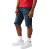 True Religion Men’s Ricky Frayed Hem Denim Short – Relaxed Fit, Horseshoe Detailing – Sideline Raw Dark Wash, 33