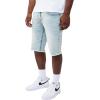 True Religion Men’s Ricky Frayed Hem Denim Short – Relaxed Fit, Raw-Cut Hem, Horseshoe Detailing – Playmaker Faded Indigo Lt Wash, 28
