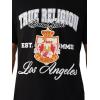 True Religion Men’s SS HS Pennants Tee – Crew Neck, Short Sleeve(Jet Black)