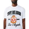 True Religion Men’s SS HS Pennants Tee – Crew Neck, Short Sleeve(Optic White)