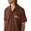 True Religion Men’s Ss Blooms Knit Camp Shirt(Garden Brown)