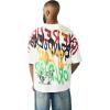 True Religion Men’s TR Graffiti Graphic Relaxed Tee – Crewneck, Graphic Buddha Tour Design, Vintage Chain Stitch(Winter White)