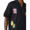 True Religion Men’s Twill Embro Camp Shirt – Button-Up Camp Collar