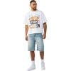 True Religion Men’s Vinny Super T Flap Ultra Baggy Short – Light Wash, Super T Stitching, Horseshoe Detailing