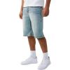 True Religion Men’s Vinny Super T Flap Ultra Baggy Short – Light Wash, Super T Stitching, Horseshoe Detailing