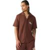 True Religion Men’s Knit Logo Camp Collar Shirt – Camp Collar, Button-Up, Embroidered Logo