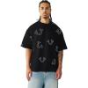 True Religion Men’s Ss Hs Print Oversized Tee(Jet Black)
