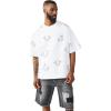 True Religion Men’s Ss Hs Print Oversized Tee(Optic White)