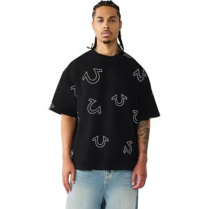 True Religion Men’s Ss Hs Print Oversized Tee(Jet Black)