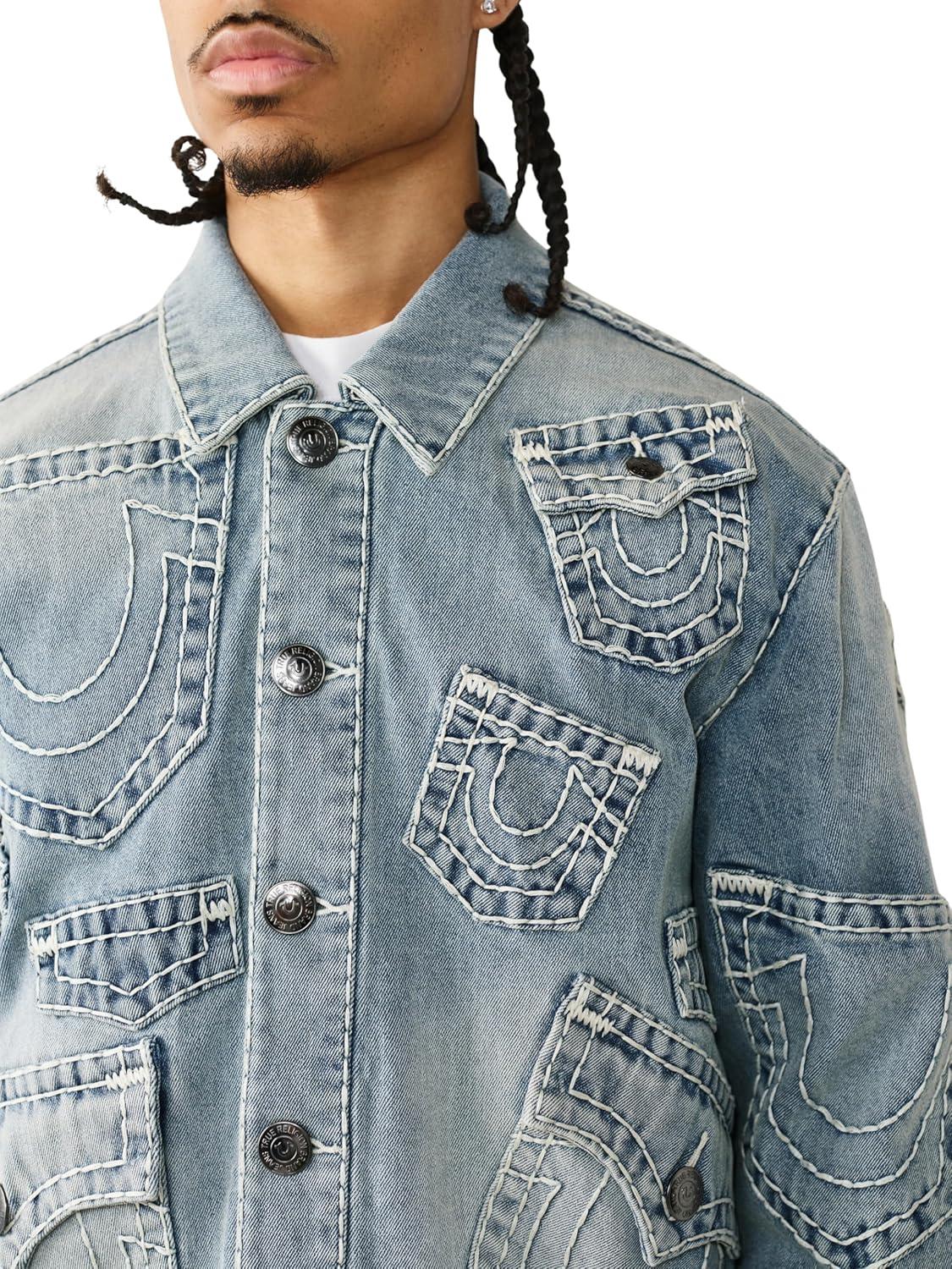 imageTrue Religion Mens Super T Denim Jkt Multi PktGrendal Light Wash