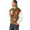 True Religion Men’s Garden Logo Retro Varsity Jacket – Faux Leather, Snap-Front Closure, Striped Trim Detail