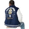 True Religion Men’s Tr Crest Wool Varsity Jacket(Midnight Blue)