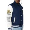 True Religion Men’s Tr Crest Wool Varsity Jacket(Midnight Blue)