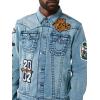 True Religion Men’s Varsity Patch Jimmy Jkt Big T(Shattered Medium Indigo)