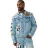 True Religion Men’s Varsity Patch Jimmy Jkt Big T(Shattered Medium Indigo)
