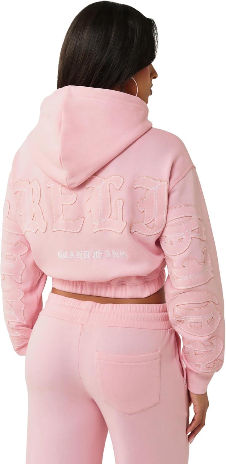 imageTrue Religion Womens Horseshoe Appliqu Zip Hoodie Full Zip SweatshirtFairytale