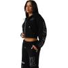 True Religion Women’s Horseshoe Appliqué Zip Hoodie – Full Zip Sweatshirt(Jet Black)