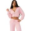 True Religion Women’s Horseshoe Appliqué Zip Hoodie – Full Zip Sweatshirt(Fairytale)